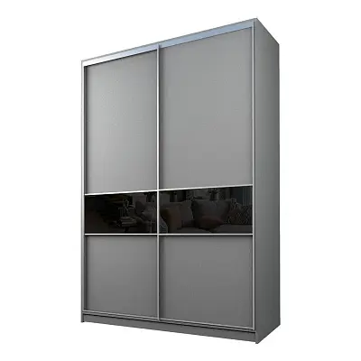 картинка Шкаф-купе 2-х дверный МАКС со вставками с черной пленкой Oracal от магазина КУПИ КУПЕ