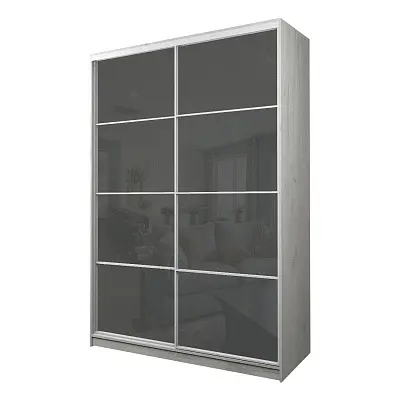 картинка Шкаф-купе 2-х дверный МАКС с темно-серой пленкой Oracal от магазина КУПИ КУПЕ