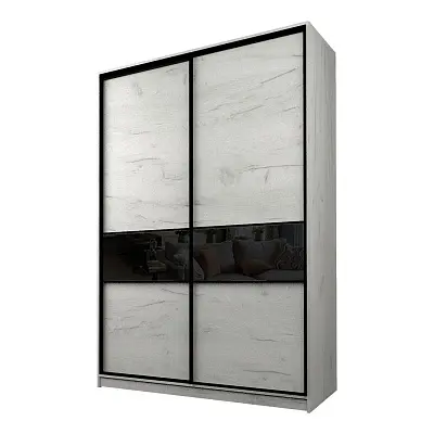 картинка Шкаф-купе 2-х дверный МАКС со вставками с черной пленкой Oracal от магазина КУПИ КУПЕ