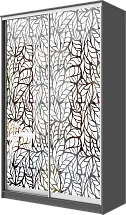 Картинка Шкаф-купе 2-х дверный с пескоструйным рисунком Лист 2300 1500 420 от интернет-магазина Купи-купе