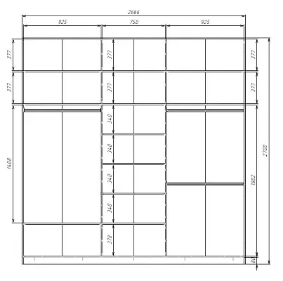 картинка Шкаф-купе 3-х дверный МАКС с пленкой Oracal Шоколад от магазина КУПИ КУПЕ