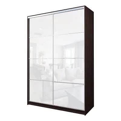 картинка Шкаф-купе 2-х дверный МАКС с белой пленкой Oracal от магазина КУПИ КУПЕ