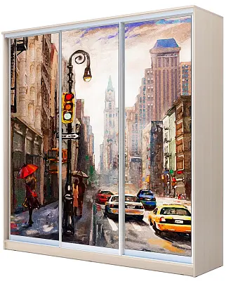 картинка Шкаф-купе 3-х дверный с фотопечатью Городской пейзаж 2200 2014 420 от магазина КУПИ КУПЕ