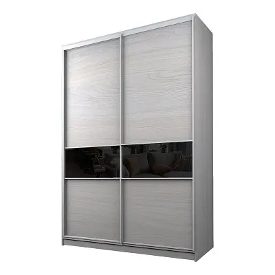 картинка Шкаф-купе 2-х дверный МАКС со вставками с черной пленкой Oracal от магазина КУПИ КУПЕ