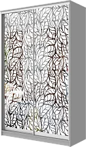 Картинка Шкаф-купе 2-х дверный с пескоструйным рисунком Лист 2300 1362 620 от интернет-магазина Купи-купе