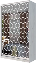 Картинка Шкаф-купе 2-х дверный с пескоструйным рисунком Сетка 2200 1682 420 от интернет-магазина Купи-купе