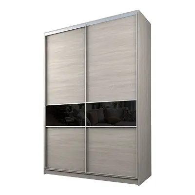 картинка Шкаф-купе 2-х дверный МАКС со вставками с черной пленкой Oracal от магазина КУПИ КУПЕ