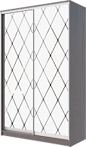 Картинка Шкаф-купе 2-х дверный с пескоструйным рисунком Ромб большой матовый 2300 1200 420 от интернет-магазина Купи-купе