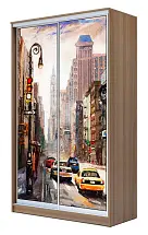 Картинка Шкаф-купе 2-х дверный с фотопечатью Городской пейзаж 2300 1682 420 от интернет-магазина Купи-купе