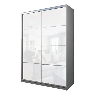 картинка Шкаф-купе 2-х дверный МАКС с белой пленкой Oracal от магазина КУПИ КУПЕ