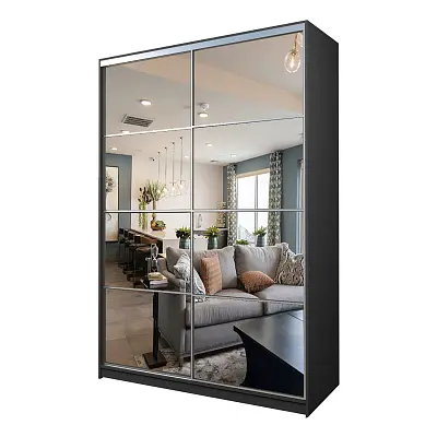 картинка Шкаф-купе 2-х дверный МАКС с 2-мя зеркалами от магазина КУПИ КУПЕ