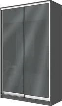 Картинка 2-х дверный шкаф купе с цветной пленкой Темно-серый №073 2300 1682 420 от интернет-магазина Купи-купе