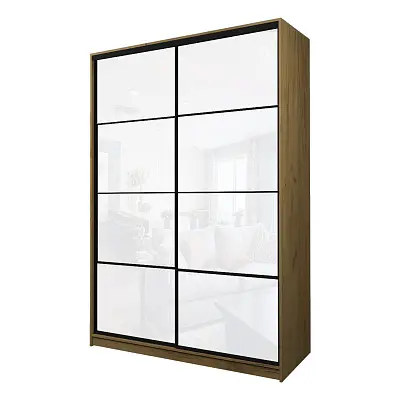 картинка Шкаф-купе 2-х дверный МАКС с белой пленкой Oracal от магазина КУПИ КУПЕ