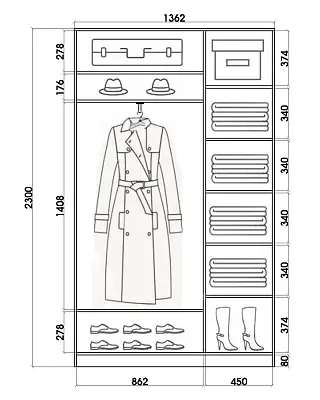 картинка Шкаф-купе 2-х дверный с пескоструйным рисунком Лист малый 2300 1362 420 от магазина КУПИ КУПЕ