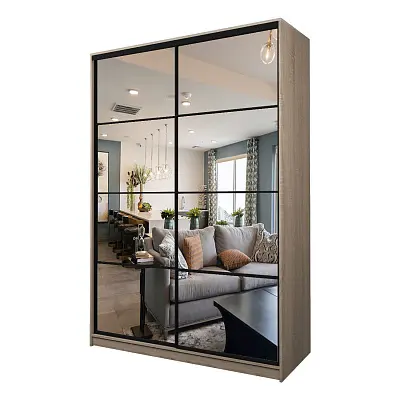 картинка Шкаф-купе 2-х дверный МАКС с 2-мя зеркалами от магазина КУПИ КУПЕ