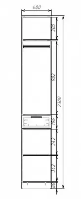 картинка Шкаф ЭКОН распашной 1 дверный с 1-им ящиками со штангой от магазина КУПИ КУПЕ