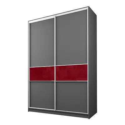 картинка Шкаф-купе 2-х дверный МАКС со вставками с пленкой Oracal Бургунди от магазина КУПИ КУПЕ