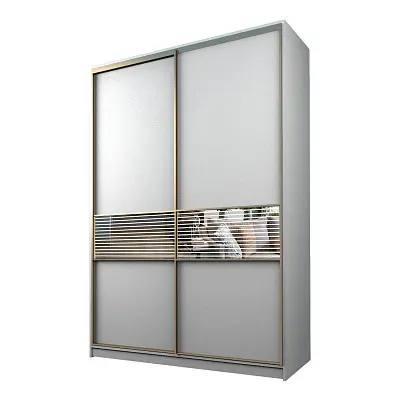 картинка Шкаф-купе 2-х дверный МАКС с зеркальной вставкой с пескоструйным рисунком от магазина КУПИ КУПЕ