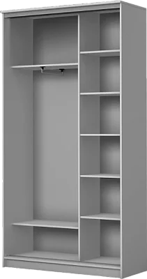 картинка 2-х дверный шкаф купе с цветной пленкой Темно-серый №073 2200 1362 420 от магазина КУПИ КУПЕ