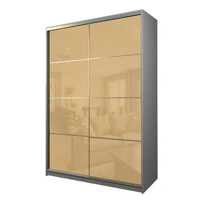 картинка Шкаф-купе 2-х дверный МАКС с бежевой пленкой Oracal от магазина КУПИ КУПЕ