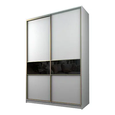 картинка Шкаф-купе 2-х дверный МАКС со вставками с черной пленкой Oracal от магазина КУПИ КУПЕ