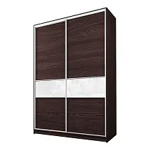 Шкаф-купе 2-х дверный МАКС со вставками с белой пленкой Oracal