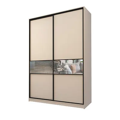 картинка Шкаф-купе 2-х дверный МАКС с зеркальной вставкой с пескоструйным рисунком от магазина КУПИ КУПЕ