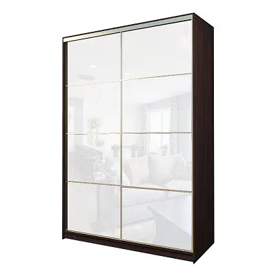 картинка Шкаф-купе 2-х дверный МАКС с белой пленкой Oracal от магазина КУПИ КУПЕ