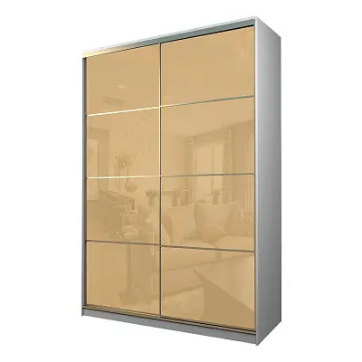 картинка Шкаф-купе 2-х дверный МАКС с бежевой пленкой Oracal от магазина КУПИ КУПЕ