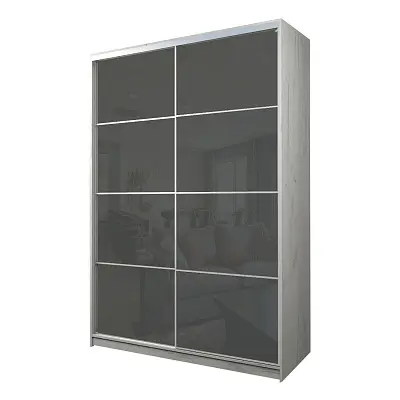 картинка Шкаф-купе 2-х дверный МАКС с темно-серой пленкой Oracal от магазина КУПИ КУПЕ
