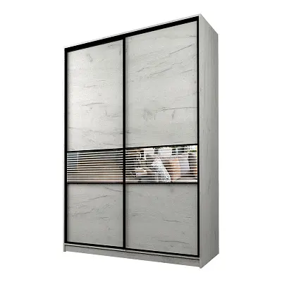 картинка Шкаф-купе 2-х дверный МАКС с зеркальной вставкой с пескоструйным рисунком от магазина КУПИ КУПЕ