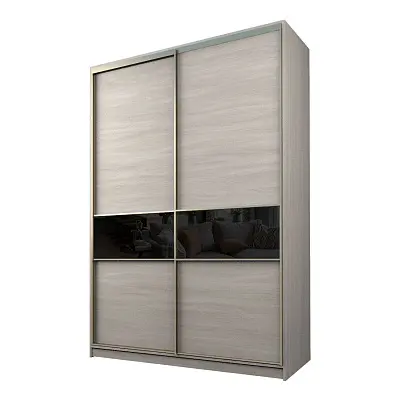 картинка Шкаф-купе 2-х дверный МАКС со вставками с черной пленкой Oracal от магазина КУПИ КУПЕ