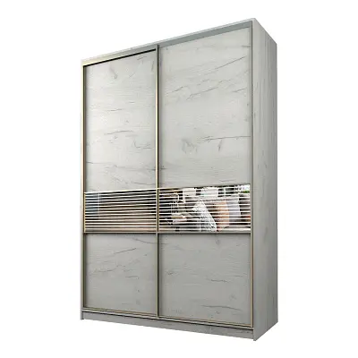 картинка Шкаф-купе 2-х дверный МАКС с зеркальной вставкой с пескоструйным рисунком от магазина КУПИ КУПЕ