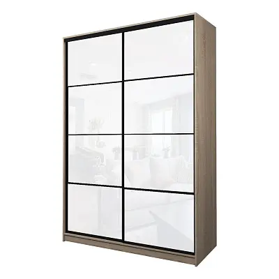 картинка Шкаф-купе 2-х дверный МАКС с белой пленкой Oracal от магазина КУПИ КУПЕ