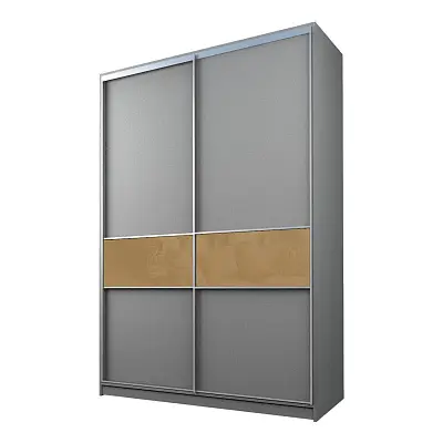 картинка Шкаф-купе 2-х дверный МАКС со вставками с светло-коричневой пленкой Oracal от магазина КУПИ КУПЕ