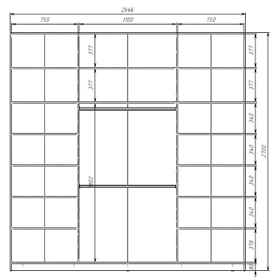 картинка Шкаф-купе 3-х дверный МАКС с пленкой Oracal Шоколад от магазина КУПИ КУПЕ