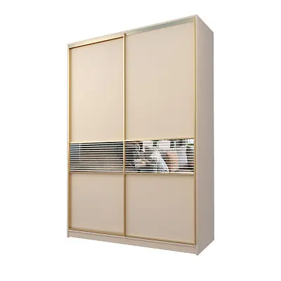 картинка Шкаф-купе 2-х дверный МАКС с зеркальной вставкой с пескоструйным рисунком от магазина КУПИ КУПЕ