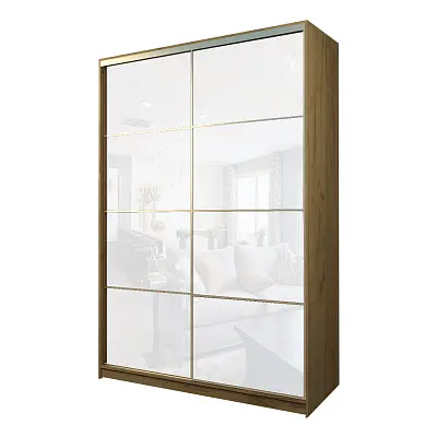 картинка Шкаф-купе 2-х дверный МАКС с белой пленкой Oracal от магазина КУПИ КУПЕ