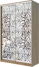 Картинка Шкаф-купе 2-х дверный с пескоструйным рисунком Лист 2400 1682 620 от интернет-магазина Купи-купе