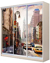 Картинка Шкаф-купе 3-х дверный с фотопечатью Городской пейзаж 2300 2014 420 от интернет-магазина Купи-купе