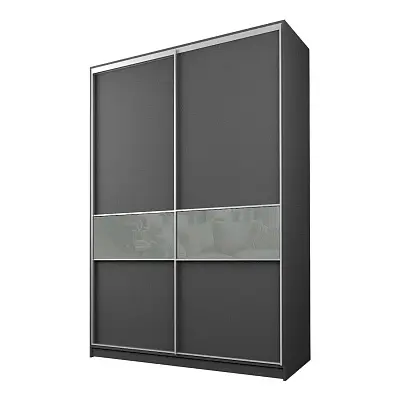 картинка Шкаф-купе 2-х дверный МАКС со вставками с светло-серой пленкой Oracal от магазина КУПИ КУПЕ