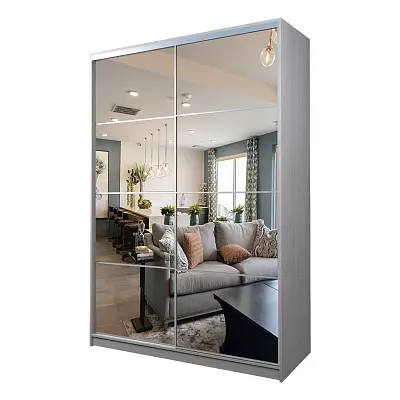 картинка Шкаф-купе 2-х дверный МАКС с 2-мя зеркалами от магазина КУПИ КУПЕ