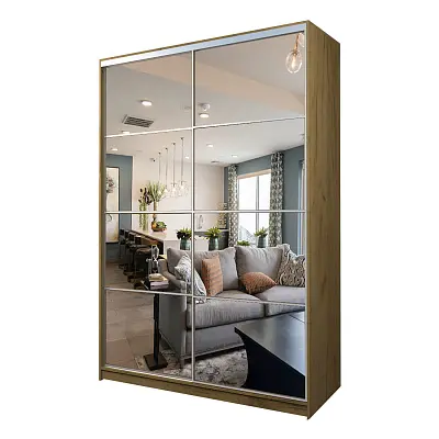 картинка Шкаф-купе 2-х дверный МАКС с 2-мя зеркалами от магазина КУПИ КУПЕ