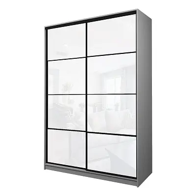 картинка Шкаф-купе 2-х дверный МАКС с белой пленкой Oracal от магазина КУПИ КУПЕ