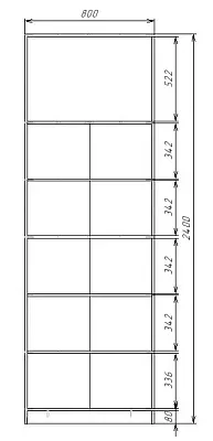 картинка Шкаф ЭКОН 2-х дверный распашной с полками с 2-мя зеркалами от магазина КУПИ КУПЕ
