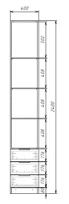 картинка Шкаф ЭКОН распашной 1 дверный с 3-мя ящиками с полками от магазина КУПИ КУПЕ