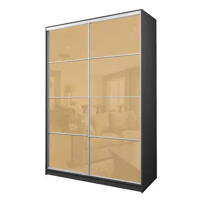 картинка Шкаф-купе 2-х дверный МАКС с бежевой пленкой Oracal от магазина КУПИ КУПЕ