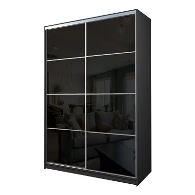 картинка Шкаф-купе 2-х дверный МАКС с черной пленкой Oracal от магазина КУПИ КУПЕ