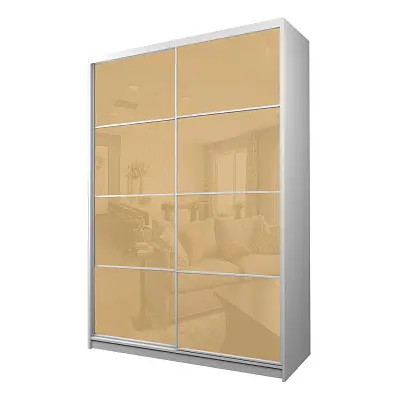 картинка Шкаф-купе 2-х дверный МАКС с бежевой пленкой Oracal от магазина КУПИ КУПЕ