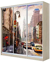 Картинка Шкаф-купе 3-х дверный с фотопечатью Городской пейзаж 2200 1770 620 от интернет-магазина Купи-купе